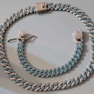 🥶 iced out 20" Necklace with 8" iced out matching bracelet